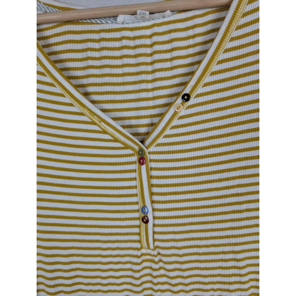 Anthropologie Pure + Good Striped Henley Dress Yellow XS - Picture 4 of 9